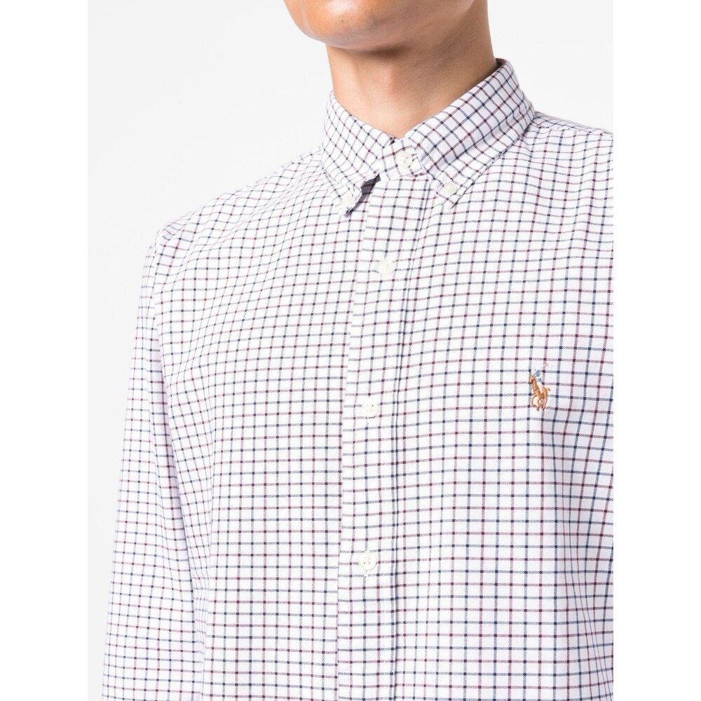 Ralph Lauren Grid Pattern Button Down Shirt Pink Blue White Men’s Med #1363